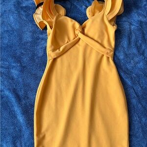 Haute Monde Yellow Mini Dress